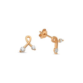 Heliophilia Silver Pendientes de Plata de Ley 925 con Oro Rosa y Circón